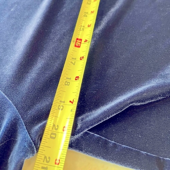 VINTAGE Talbots | Blue Velvet Maxi Gown Long Sleeve Slit |‎ Women's Size Medium - Picture 6 of 9